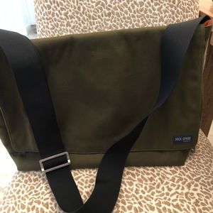 Jack Spade Green Canvas messenger bag